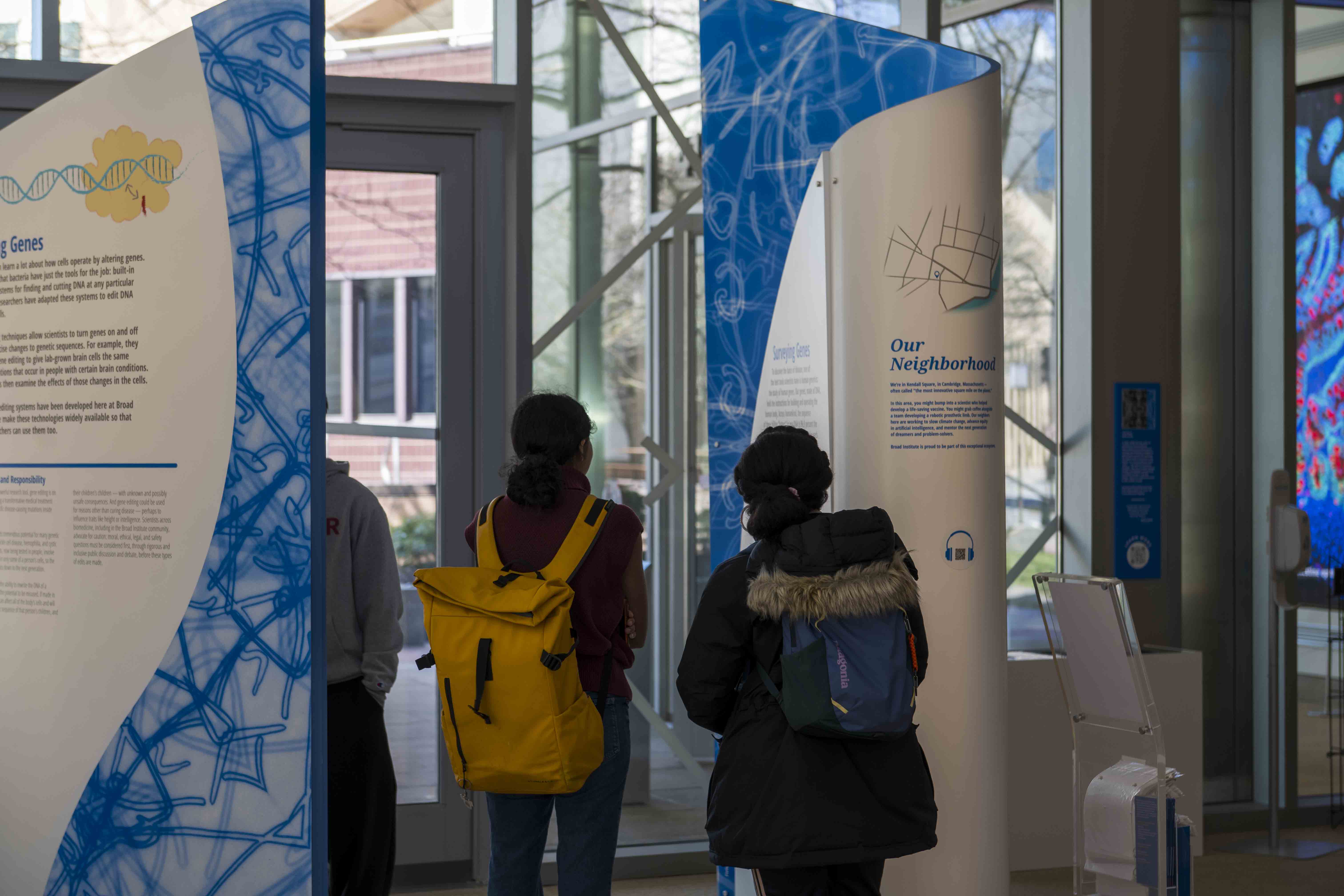 Students exploring science exhibits